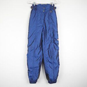Vintage 90s DESCENTE Shiny Blue Ski Snow Pants Women's XS - Small High Waist